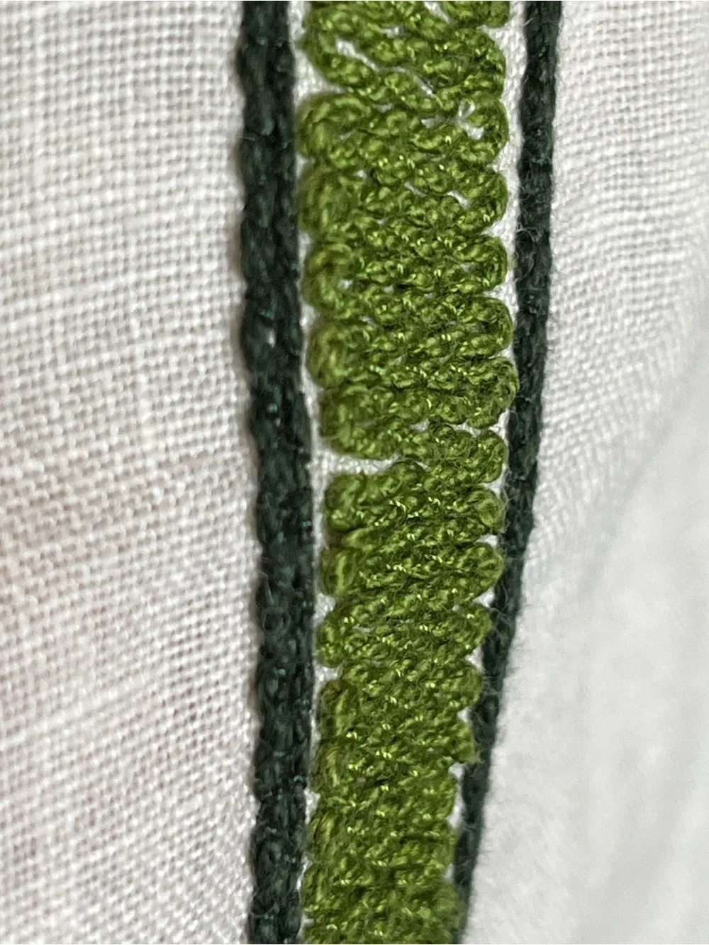 Banana Republic Embroidered Linen Shirt Short Sleeve Men's L Green Geometric